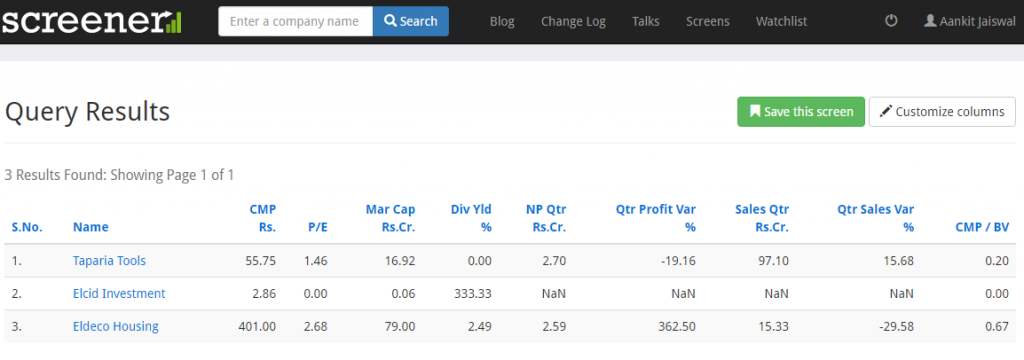 stock screener