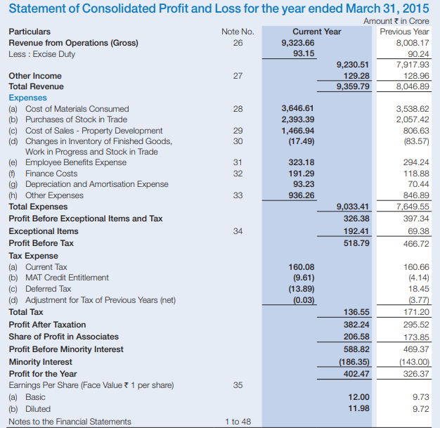 Consolidated Profit and Loss Account
