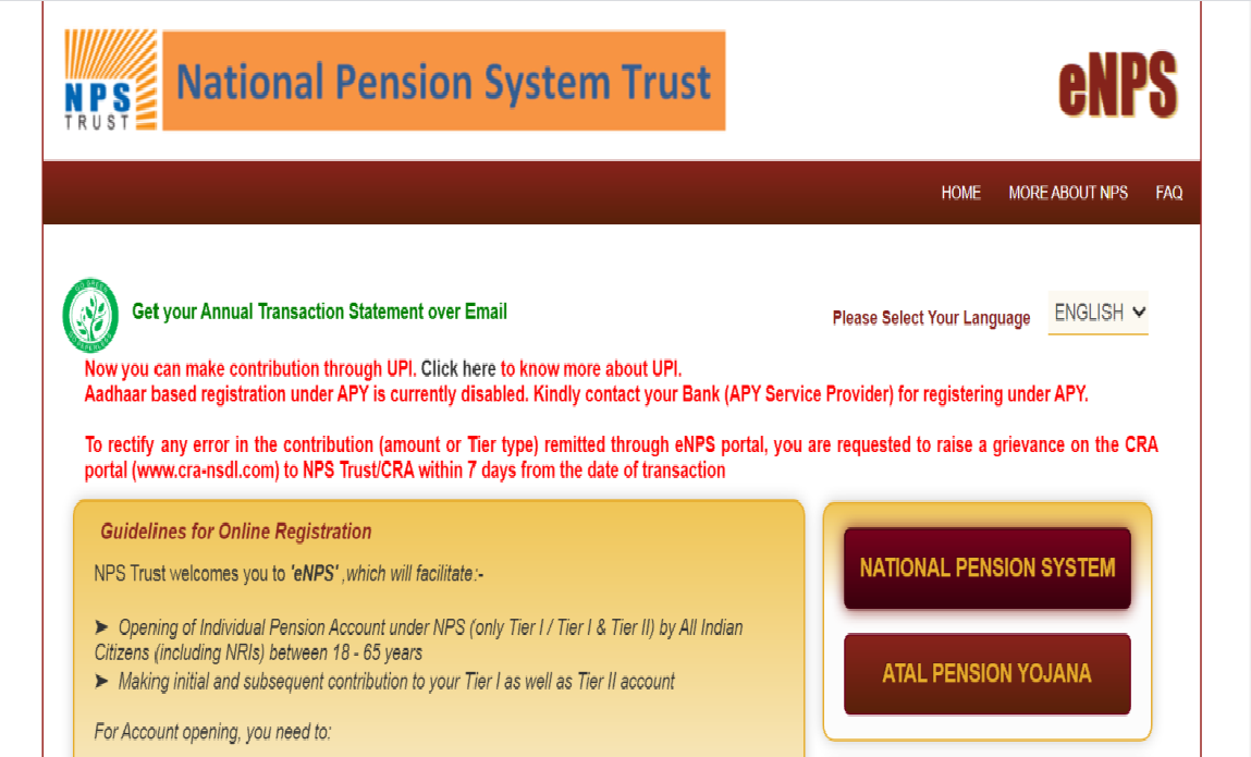 Nps System National Pension Scheme- Retirement Scheme For All