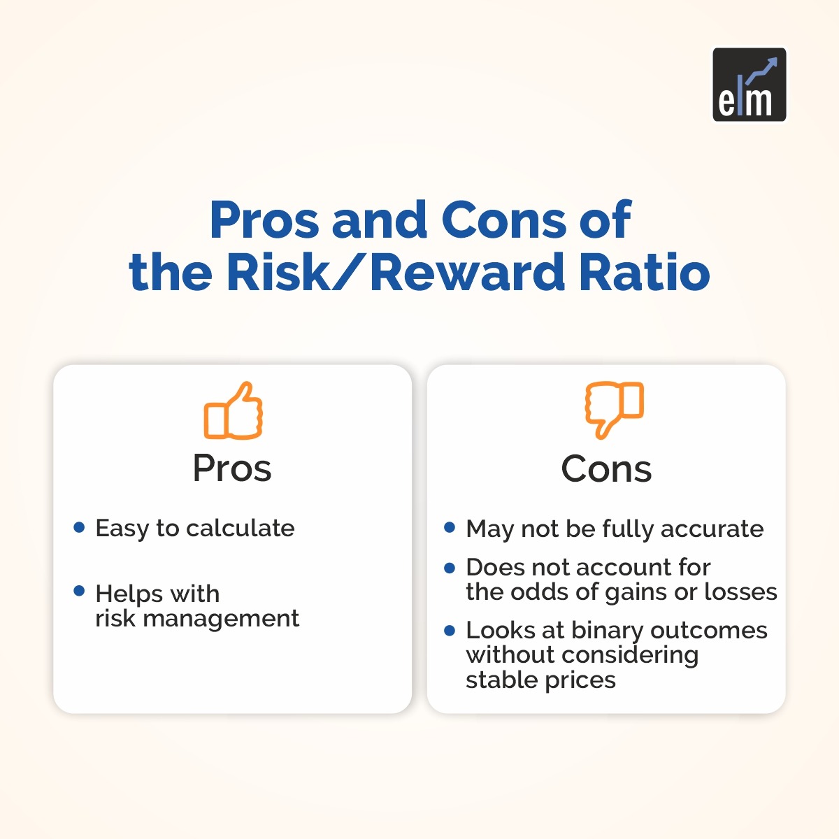 Pros and cons of risk reward ratio
