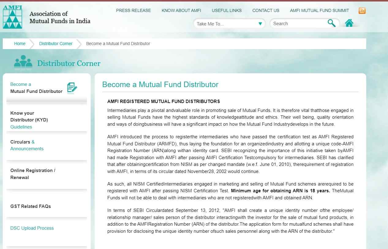 AMFI registered mutual fund distributors explained