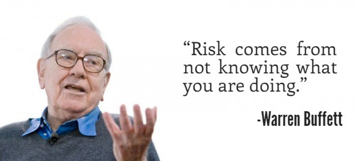 Warren Buffett quote that says "Risk comes from not knowing what you are doing"