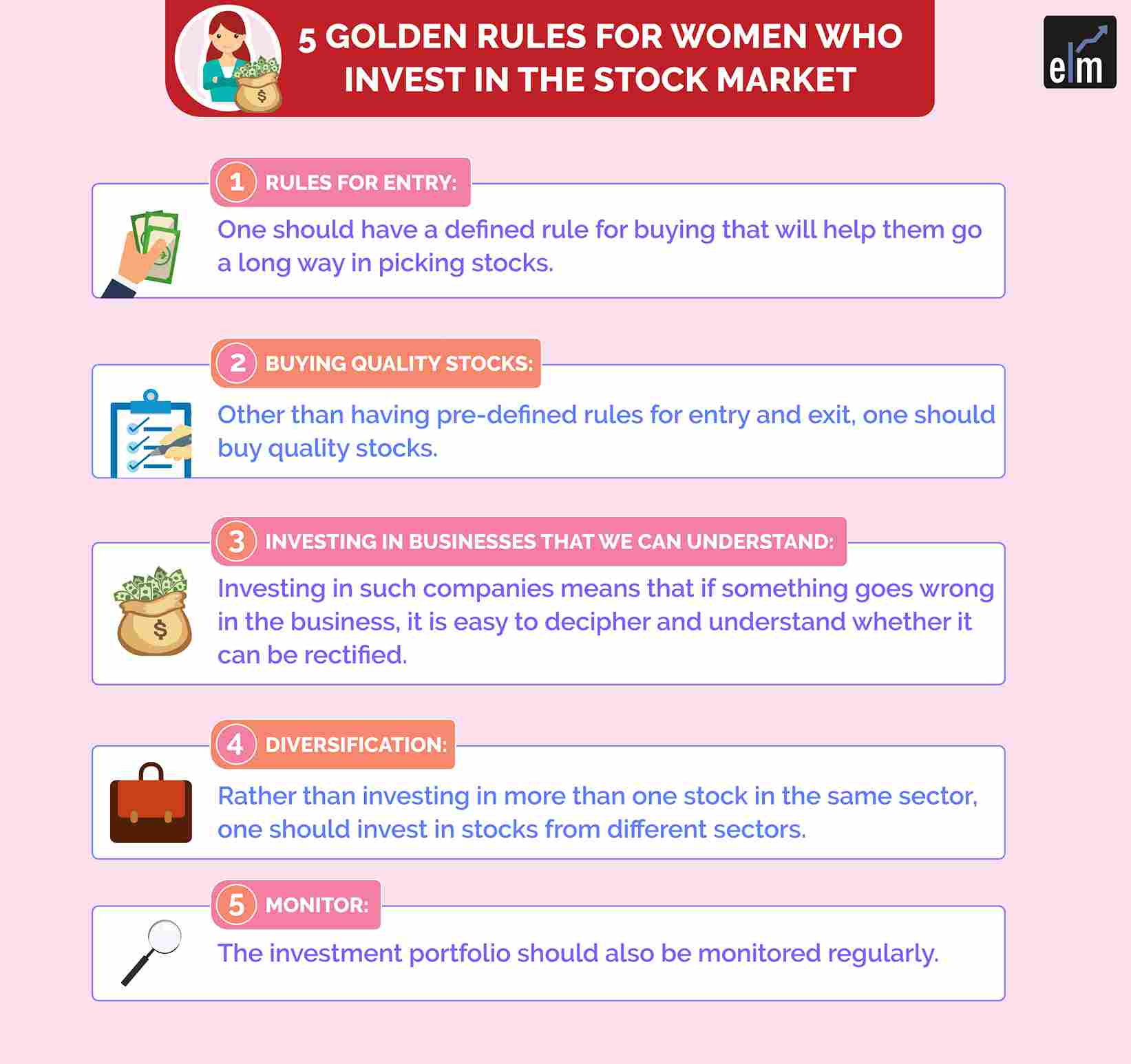 Women’s Day!! Five Golden Rules for Women who Invest in the Stock Market 1