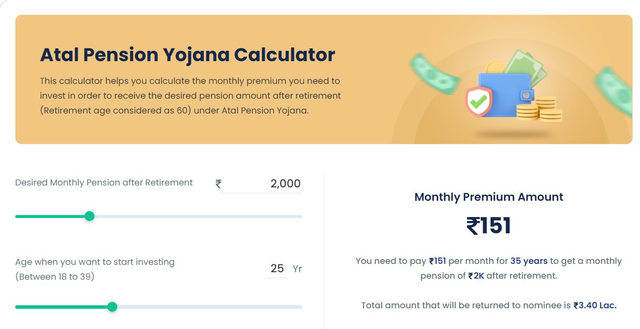 Atal Pension Yojana Calculator