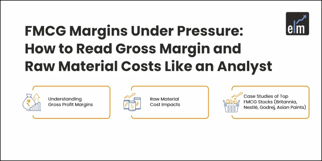 Gross margin analysis for FMCG stocks and raw material cost inflation.