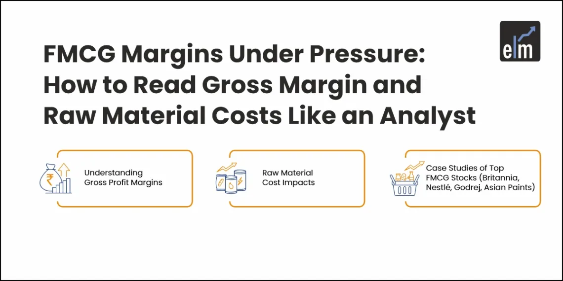 Gross margin analysis for FMCG stocks and raw material cost inflation.