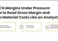 Gross margin analysis for FMCG stocks and raw material cost inflation.